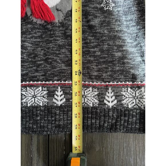 No Boundaries Christmas Sweater Cat Santa Hat Snowflake Holiday Size L 15-17 - Picture 5 of 9